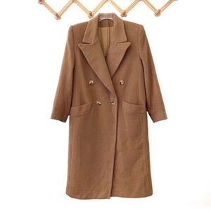 Vintage Fleurette double breasted camel coat